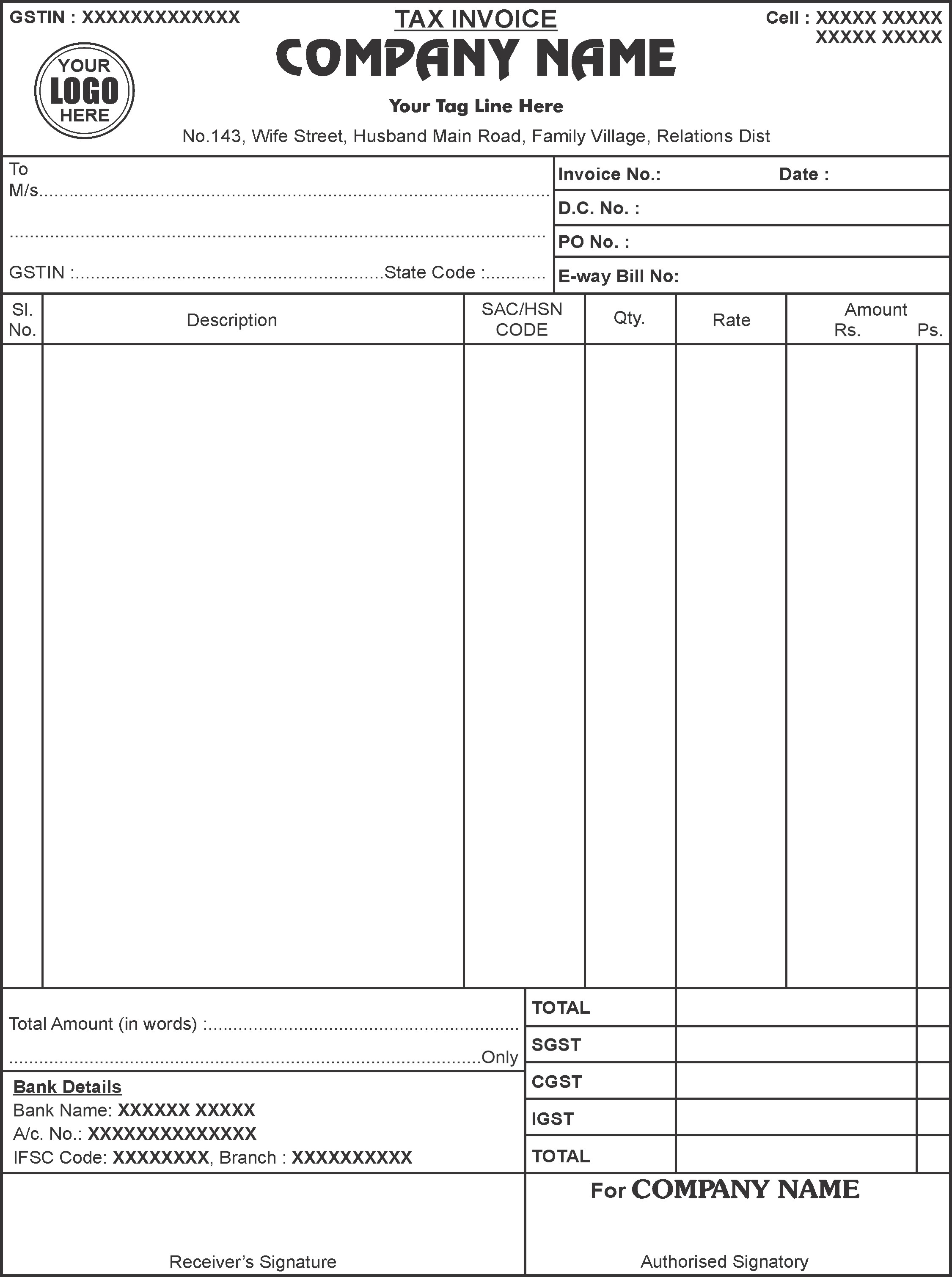 Modern Tax Invoice 2 Printing Design